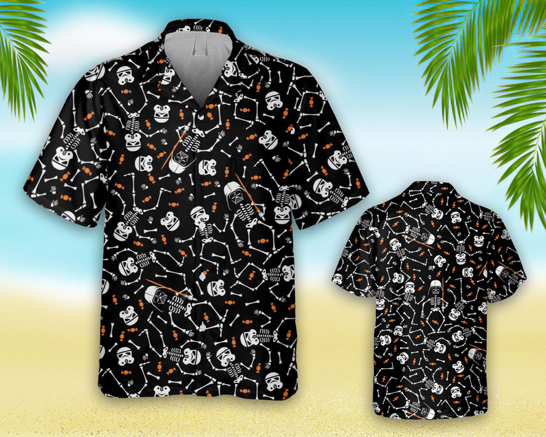 Star Wars Darth Vader Stormtrooper skeleton hawaiian shirt