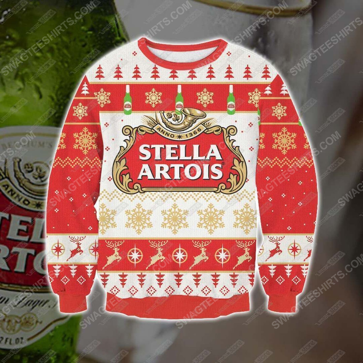 [special edition] Stella artois beer ugly christmas sweater – maria