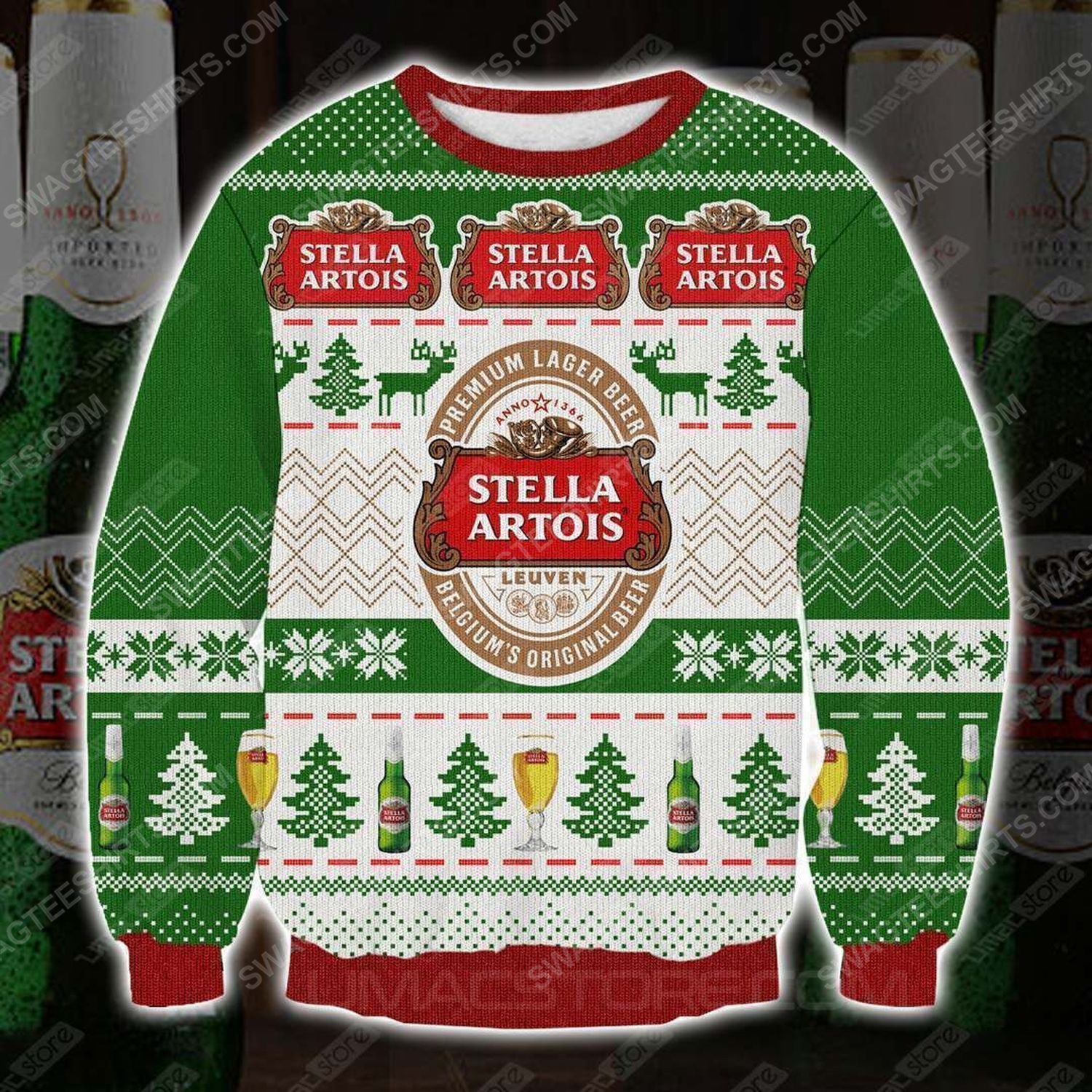 Stella artois premium lager beer ugly christmas sweater