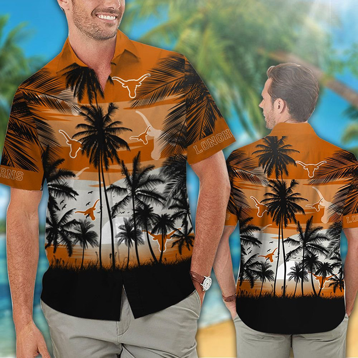 Texas Longhorns Tropical Hawaiian Shirt, Short