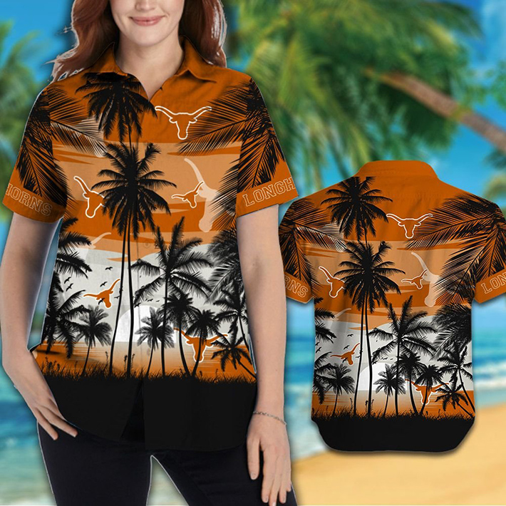 Texas Longhorns Tropical Hawaiian Shirt, Short1
