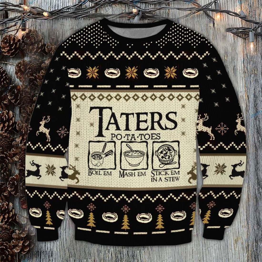 The Lord of the Rings Taters Potatoes Boil em Ugly Sweater