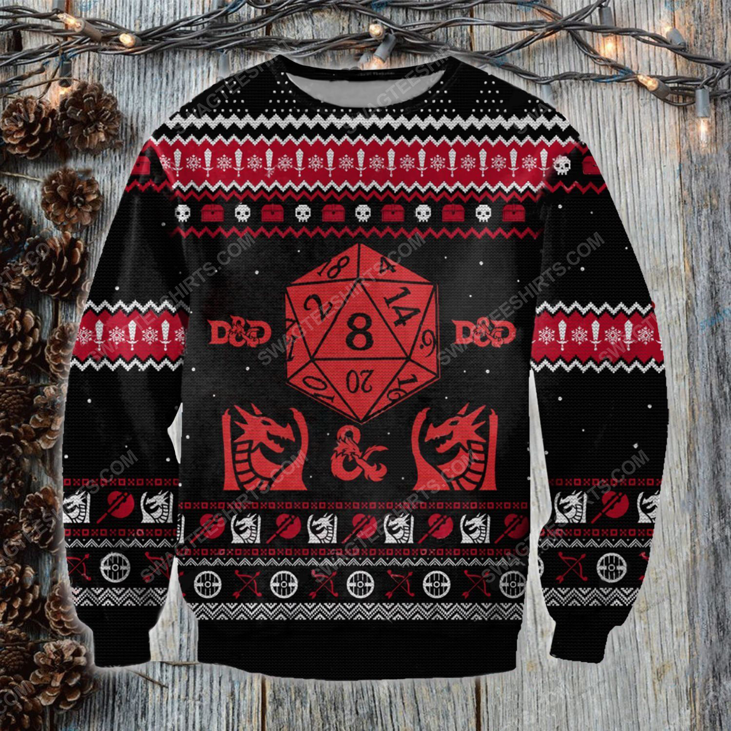 The dungeons and dragons game ugly christmas sweater