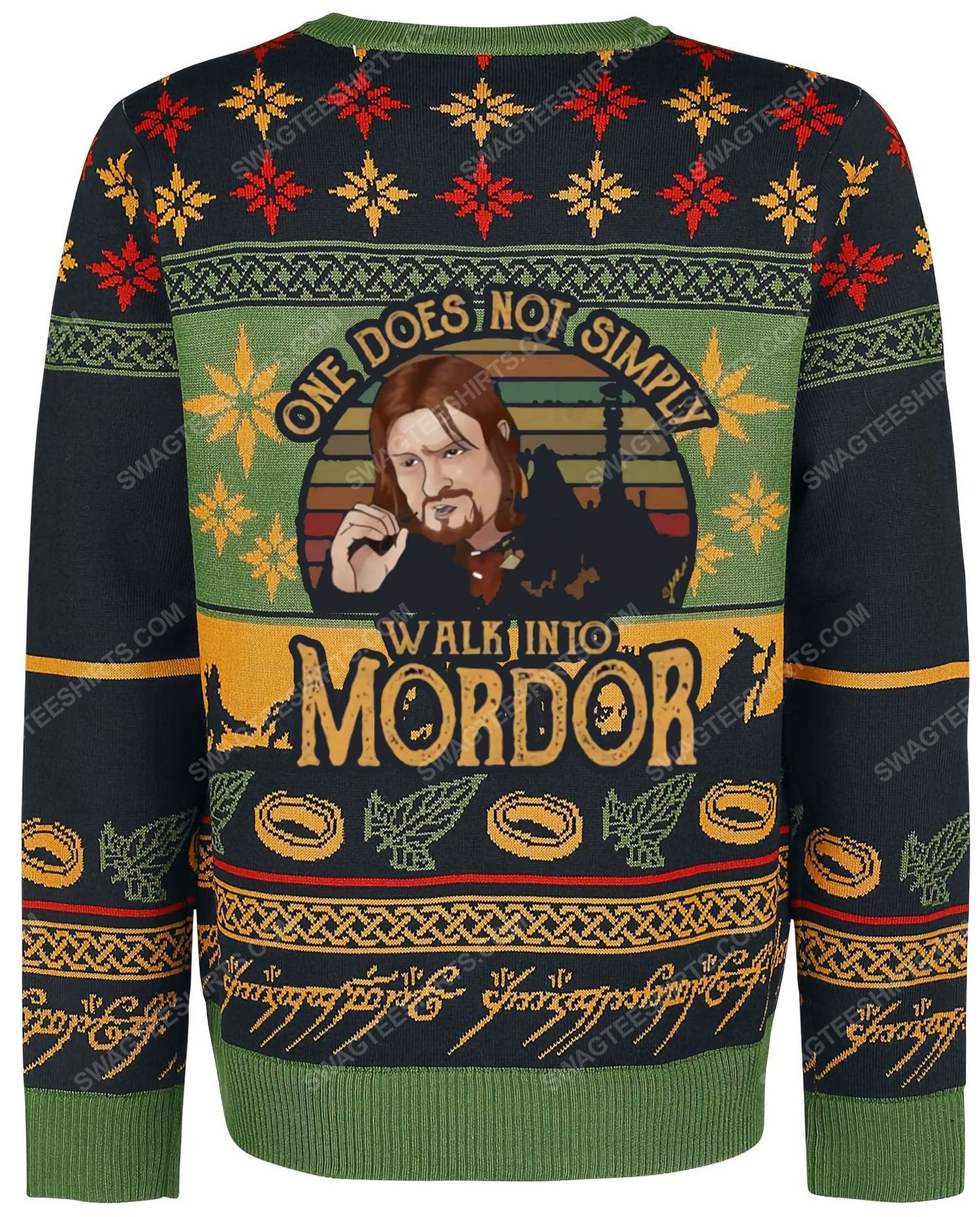 [special edition] The lord of the rings one does not simply walk into mordor ugly christmas sweater – maria