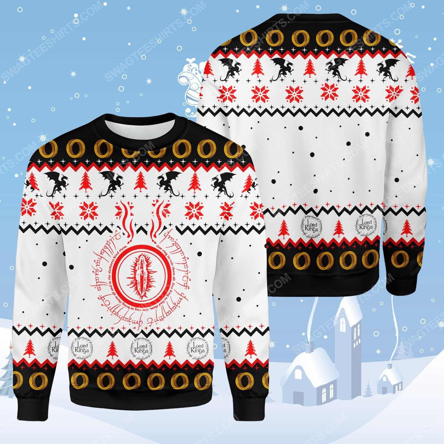 The lord of the rings one ring ugly christmas sweater