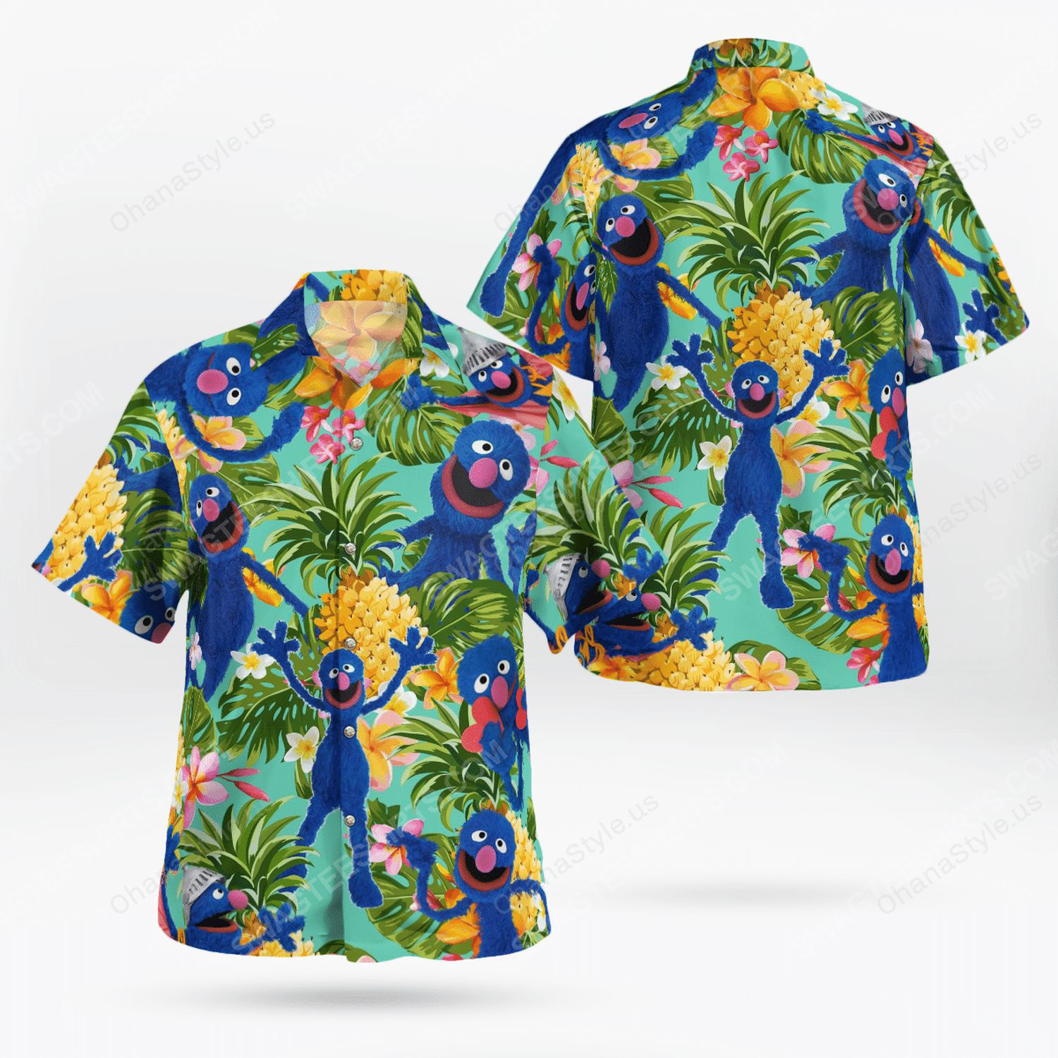 The muppet show grover tropical hawaiian shirt