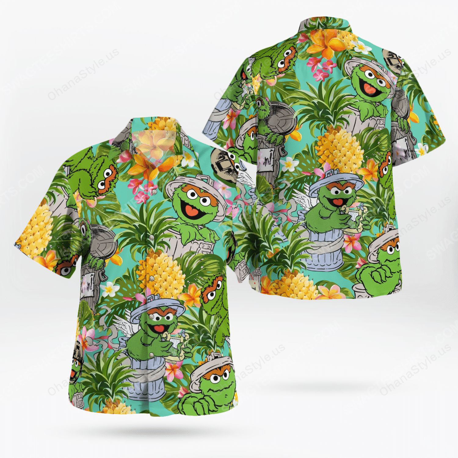 The muppet show oscar the grouch hawaiian shirt
