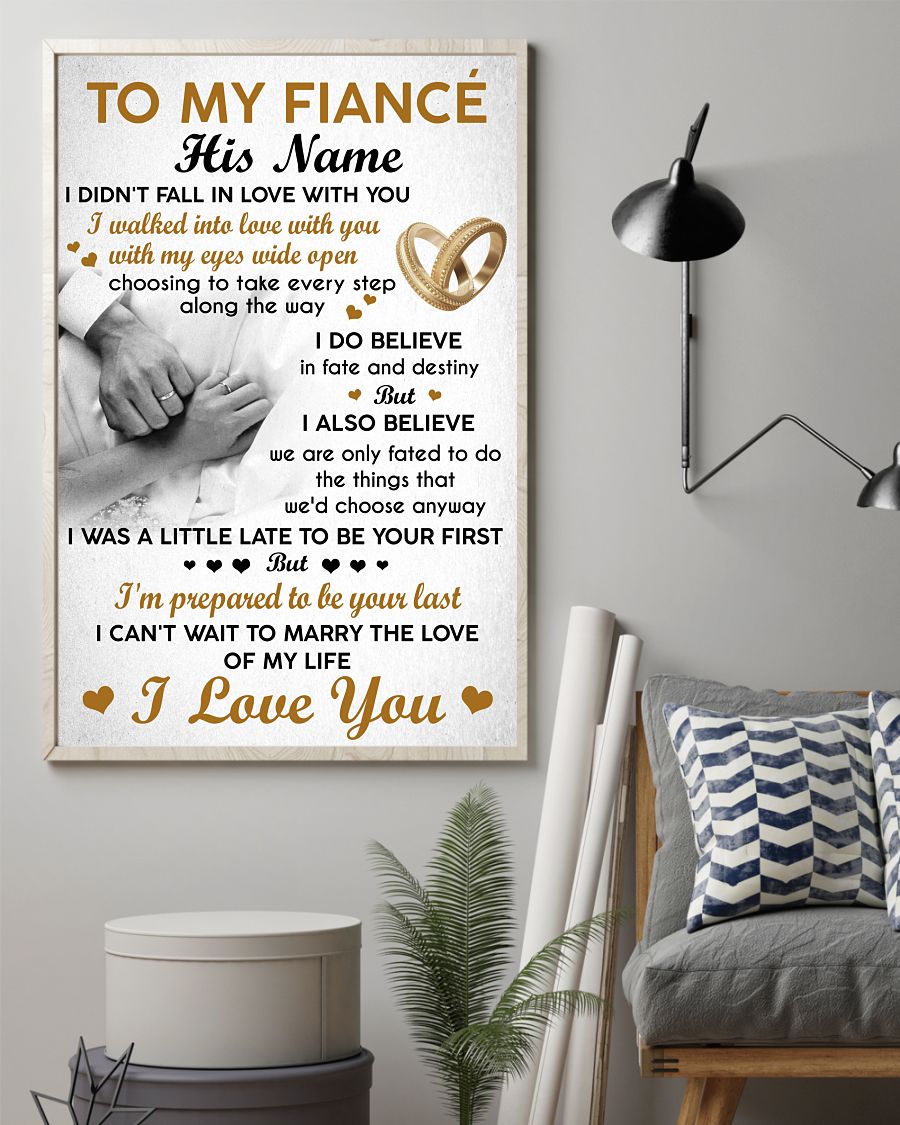 To my fiancé custom personalized name poster 1
