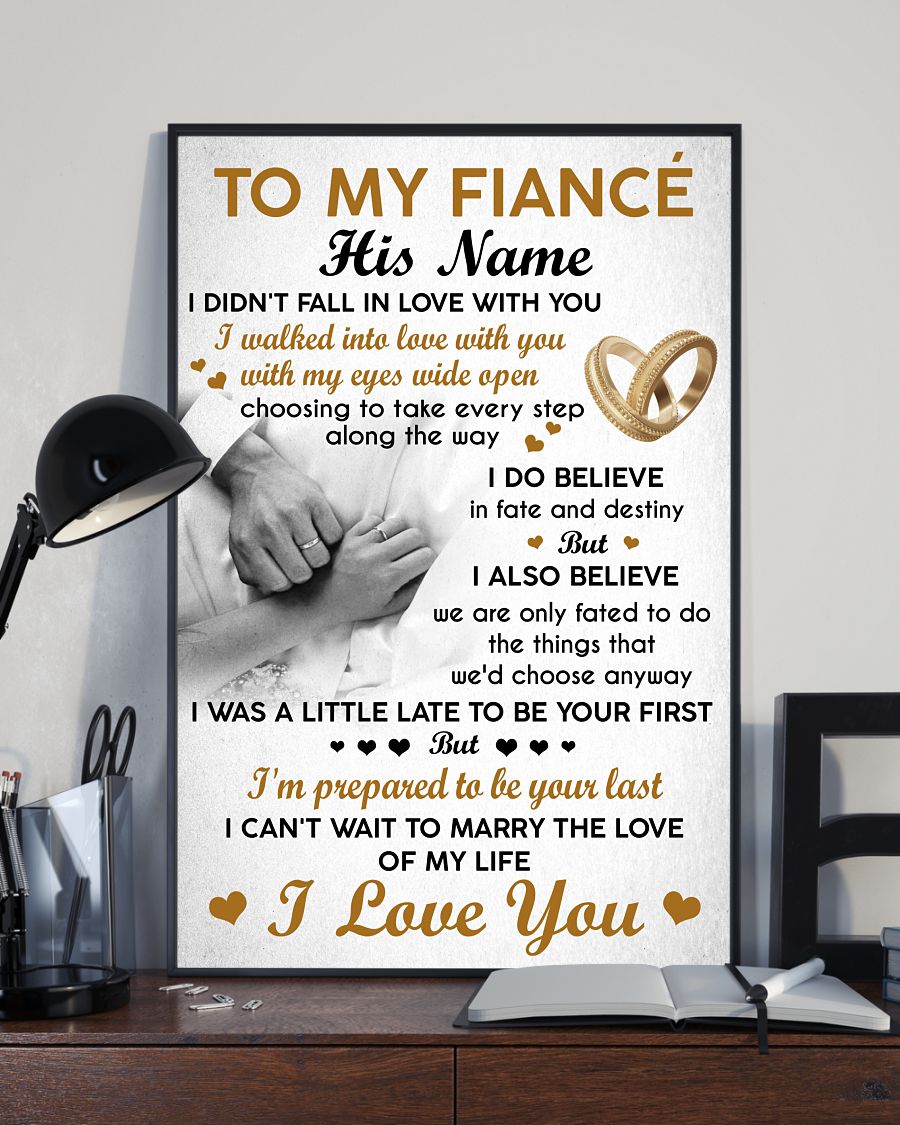 To my fiancé custom personalized name poster 2