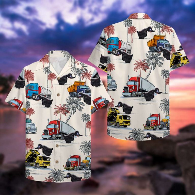 Trucker Truck Pattern Hawaiian Shirt Aloha Shirt