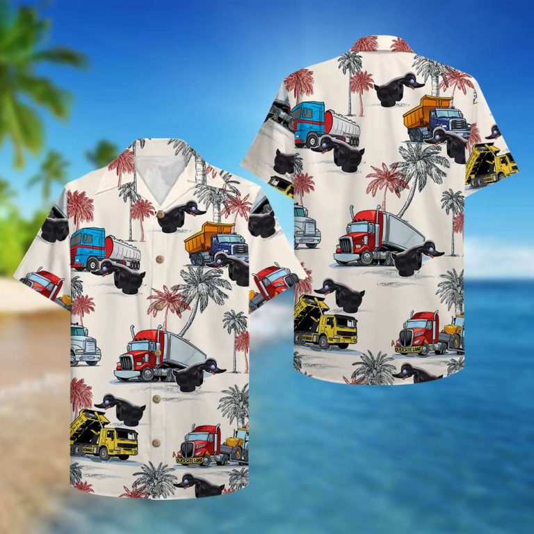 Trucker Truck Pattern Hawaiian Shirt Aloha Shirt