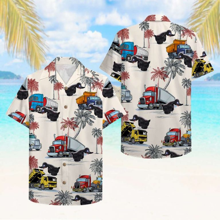 Trucker Truck Pattern Hawaiian Shirt Aloha Shirt