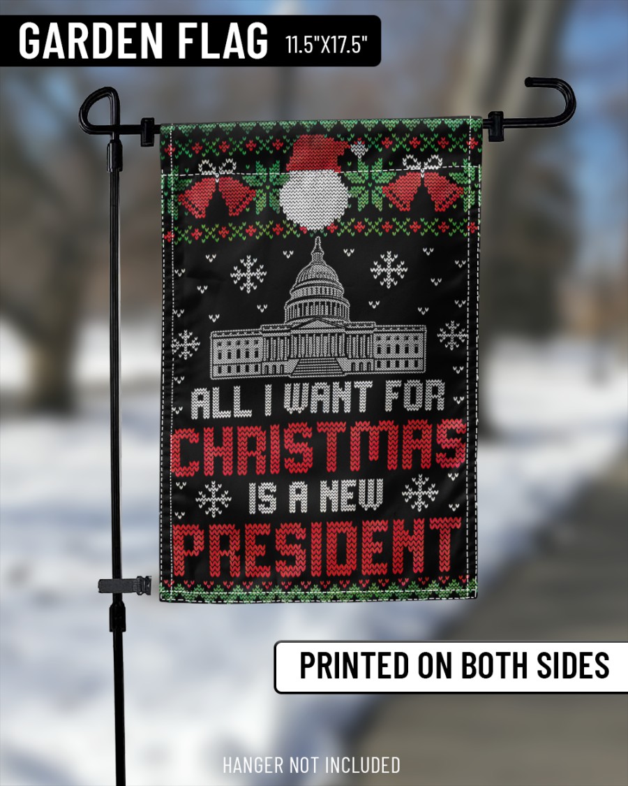 US Capitol Building All I want for christmas is a new president garden flag