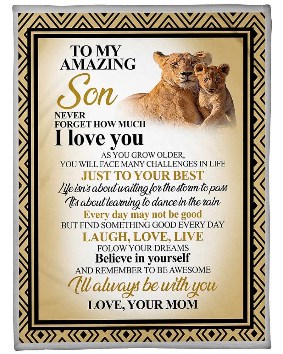 Lion to my amazing son your mom blanket