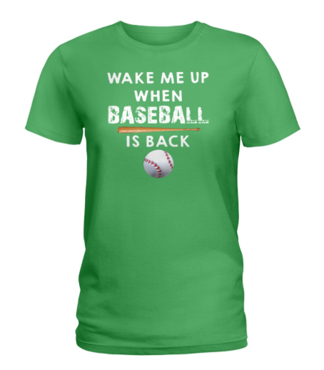 Wake me up when baseball is back women's shirt