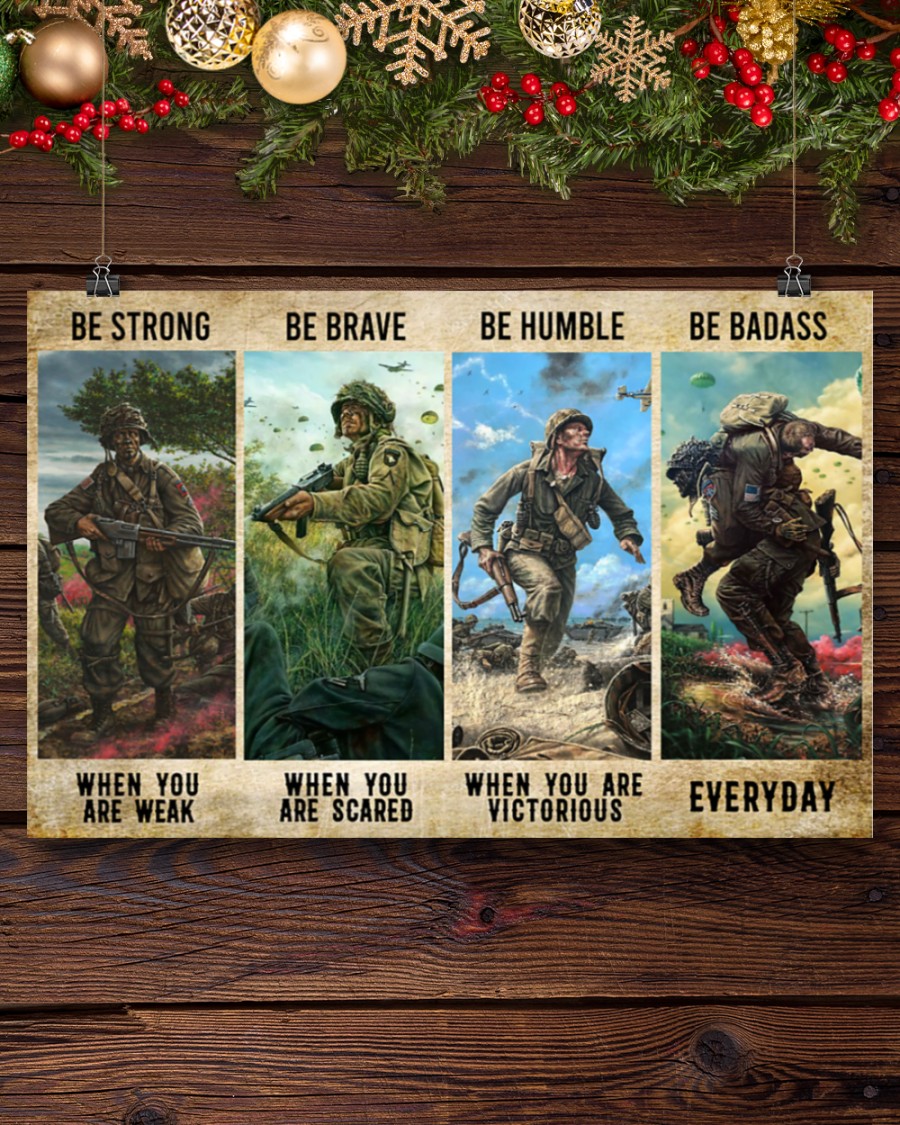 Veteran be strong be brave be humble be badass poster 8