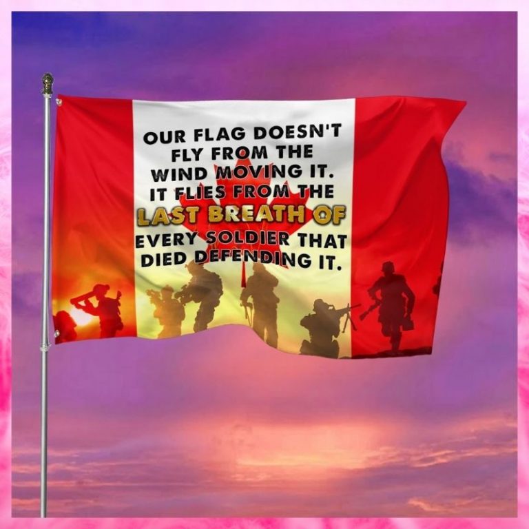 Veteran our flag doesn't fly from the wind moving it Canada flag 2