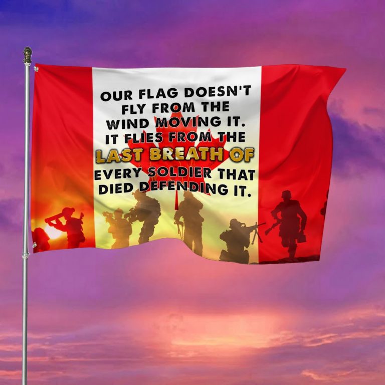 Veteran our flag doesn't fly from the wind moving it Canada flag