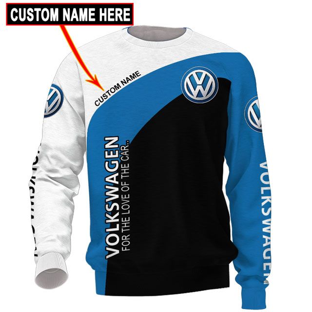 Volkswagen for the love of the car custom personalized name 3d hoodie, shirt 2