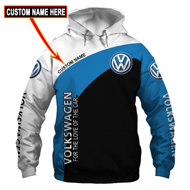 Volkswagen for the love of the car custom personalized name 3d hoodie, shirt