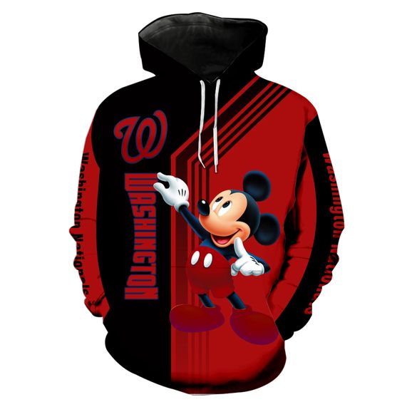 Washington Nationals Mickey Mouse 3D Hoodie