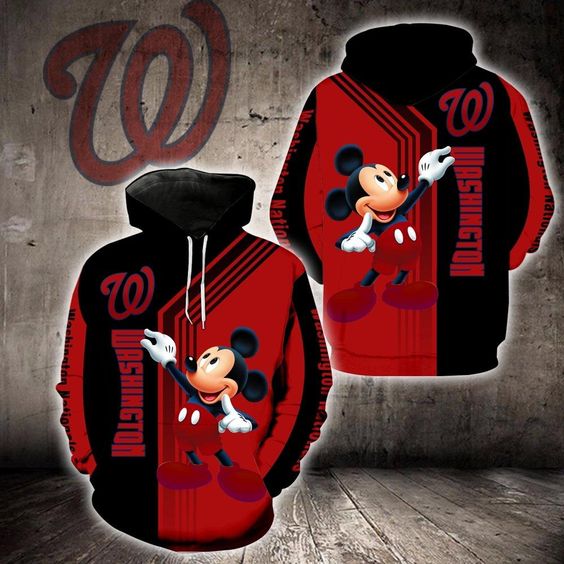 Washington Nationals Mickey Mouse 3D Hoodie2