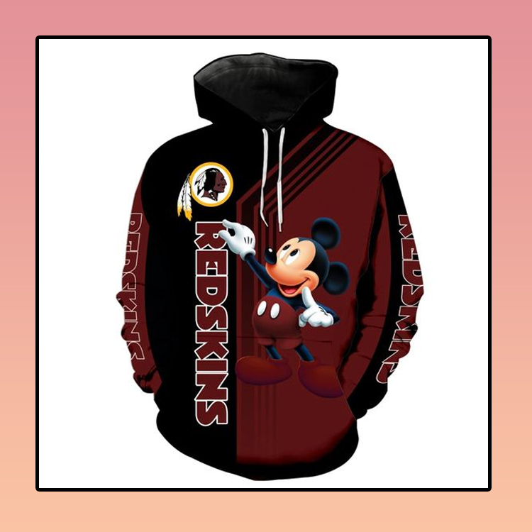 Washington Redskins Mickey Mouse 3D Hoodie2