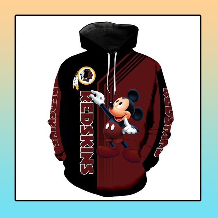 Washington Redskins Mickey Mouse 3D Hoodie3