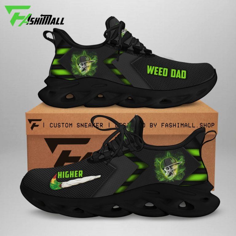 Weed dad skull cannabis higher Nike clunky max soul shoes