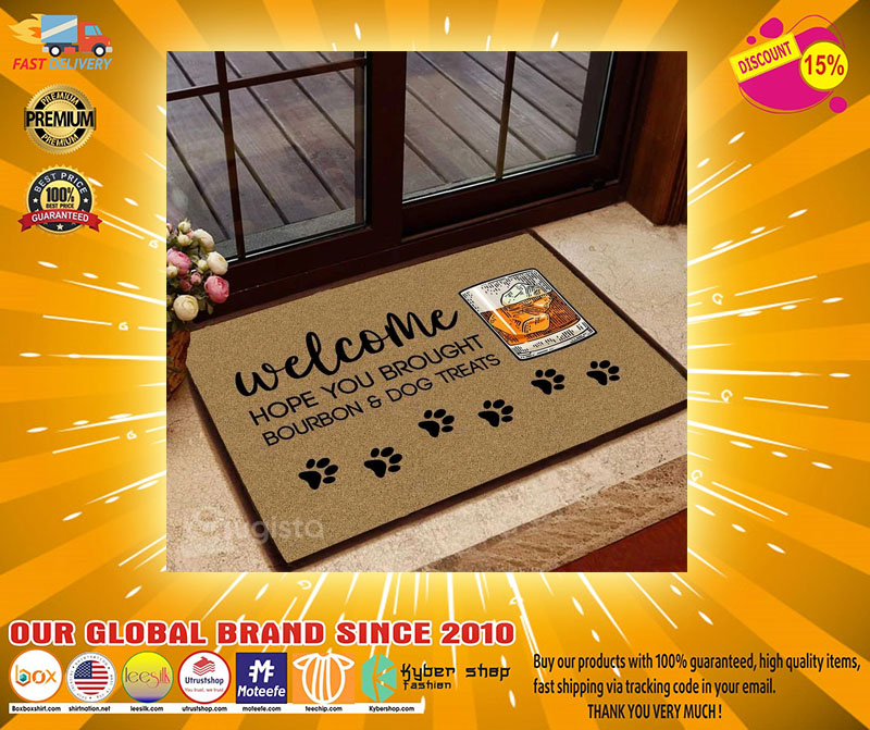 Welcome hope you brought bourbon and dog treats doormat2