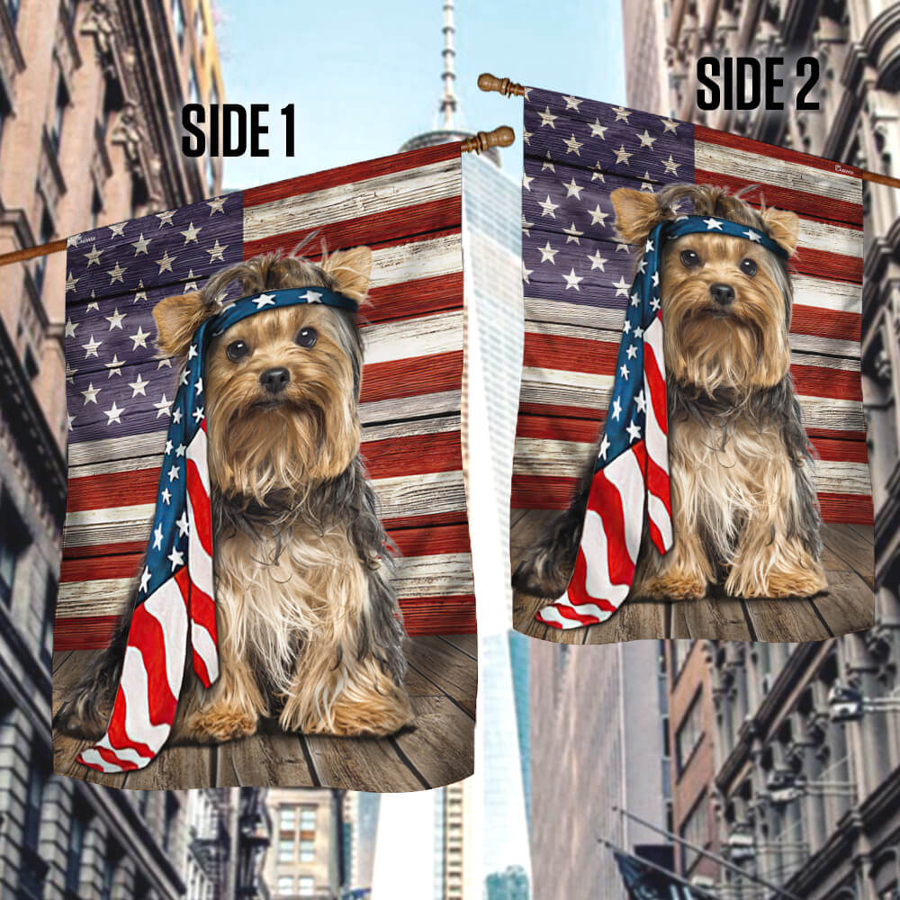 Yorkshire Terrier Dog American Flag – Saleoff 071021
