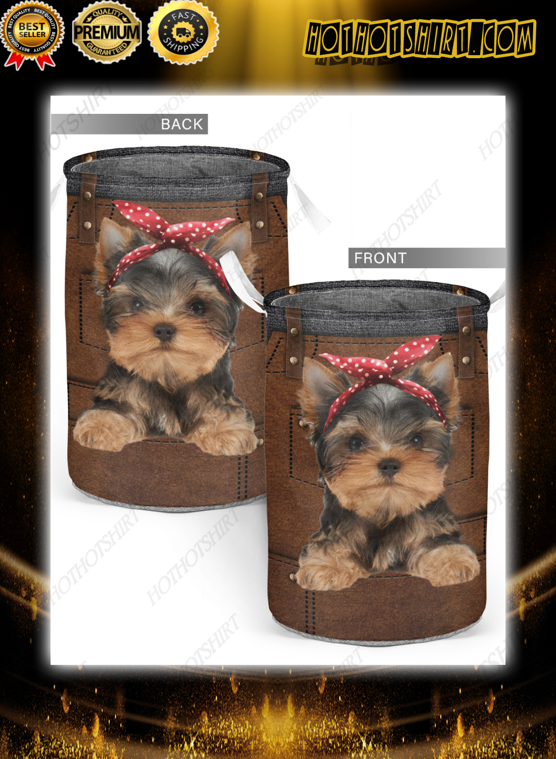 Yorkshire Terrier cute apron Laundry Baskets