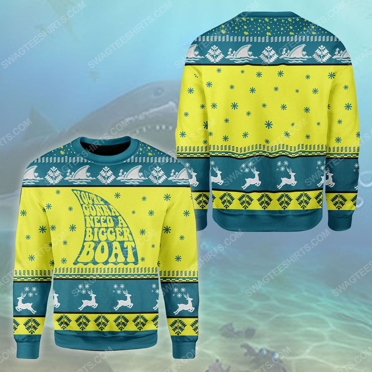 You're gonna need a bigger boat ​jaws movie ugly christmas sweater
