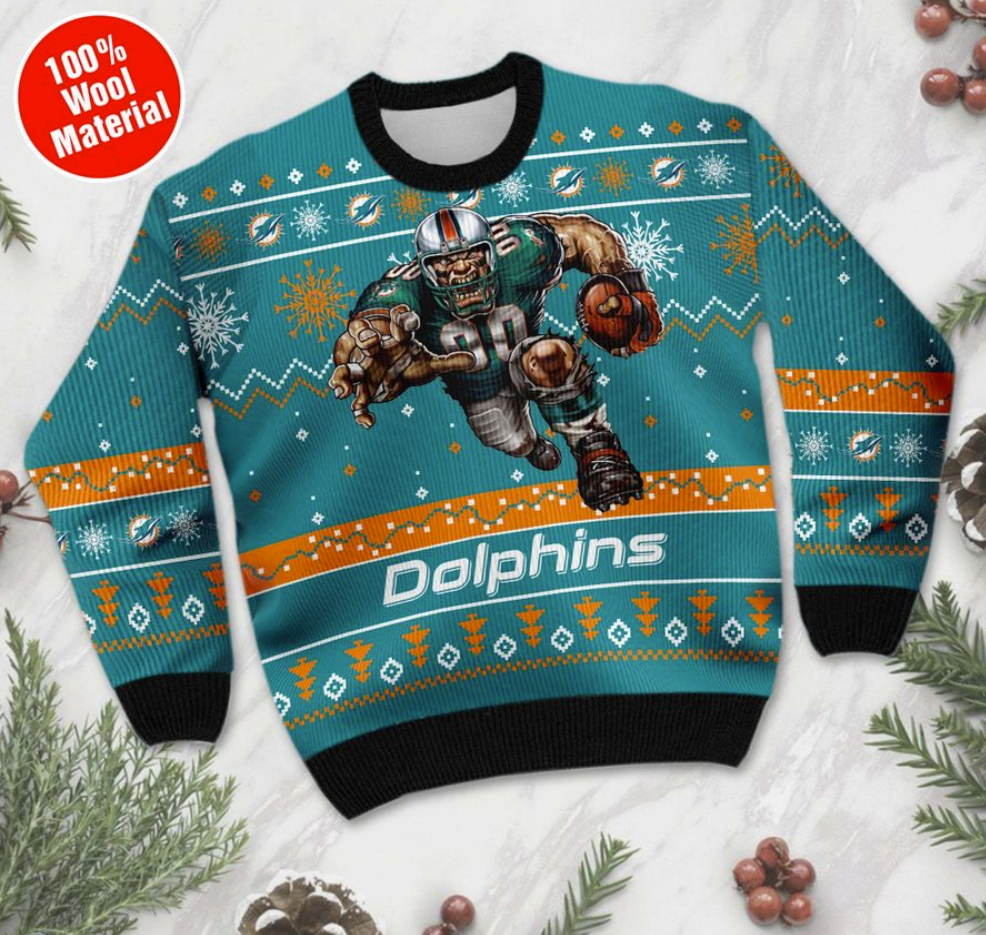 Miami Dolphins ugly sweater 1