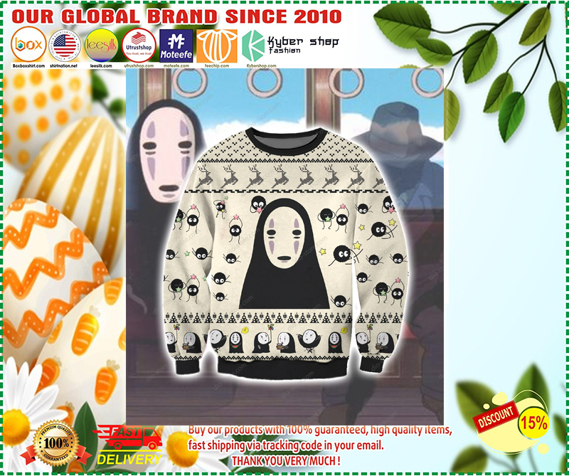 No-face kaonashi ugly Christmas sweater sweatshirt 3