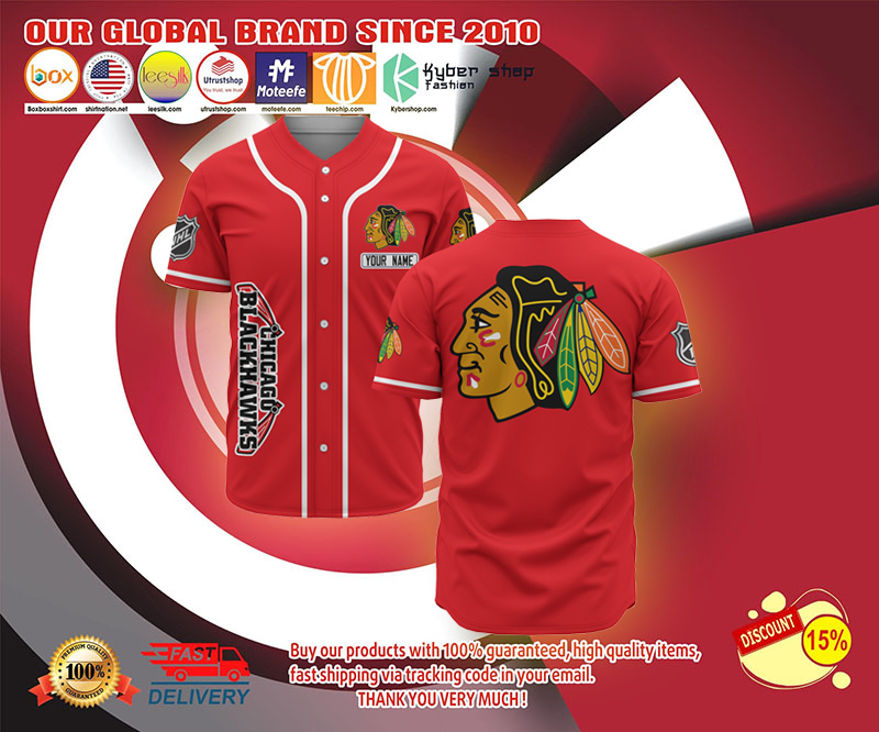 Chicago Blackhawks custome personalized name baseball jersey shirt 4