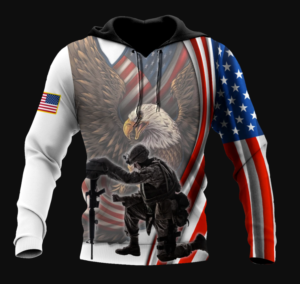 If you haven't risked coming home under a flag don't you dare disrespect it all over printed 3D hoodie 1