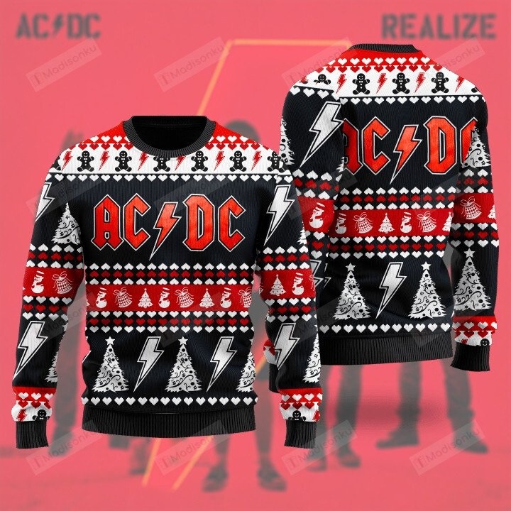 AC/DC rock band ugly christmas sweater