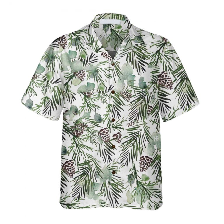 Aesthetic Watercolor Pine Tree Christmas Hawaiian Shirt