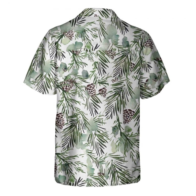 Aesthetic Watercolor Pine Tree Christmas Hawaiian Shirt