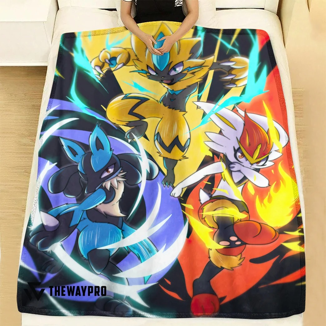 Anime Pokemon Lightning Fire Water Custom Soft Blanket – Saleoff 181121