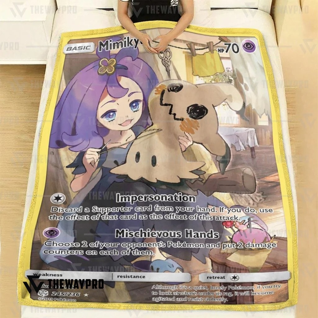 Anime Pokemon Mimikyu Cosmic Eclipse Custom Soft Blanket