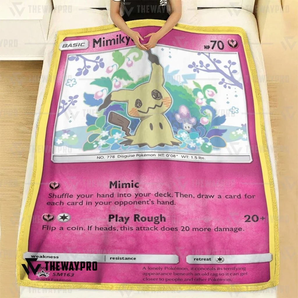 Anime Pokemon Mimikyu Sun & Moon Custom Soft Blanket