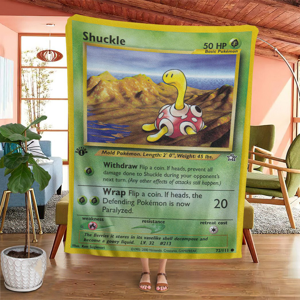 Anime Pokemon Shuckle Neo Genesis Cards Custom Soft Blanket – Saleoff 161121