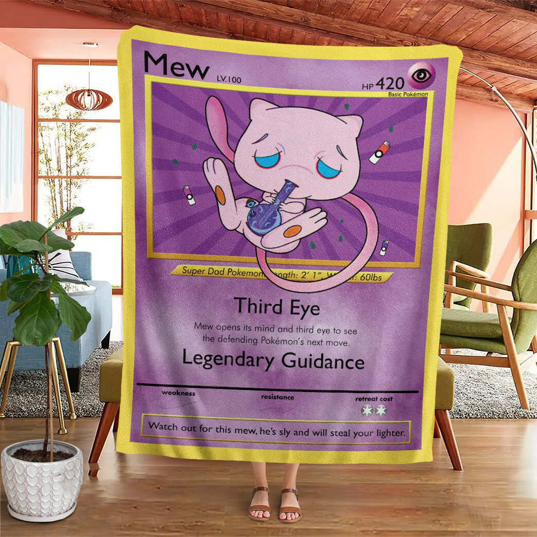 Anime Pokemon Stone Mew Custom Soft Blanket