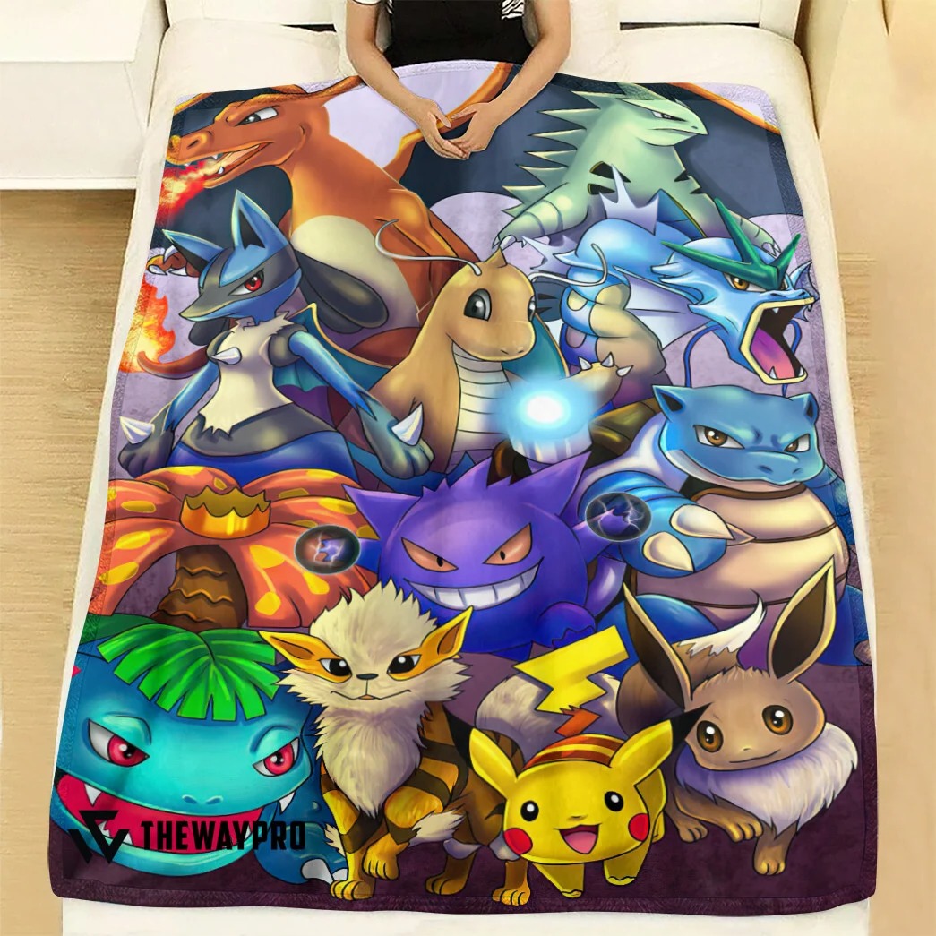 Anime Pokemon The Poke Favourites Custom Soft Blanket