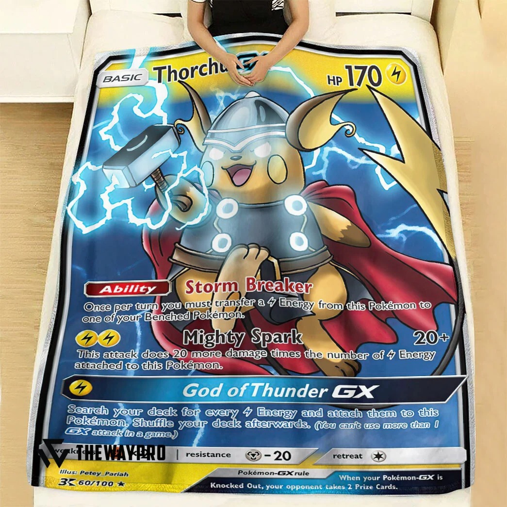 Anime Pokemon Thorchu GX Custom Soft Blanket