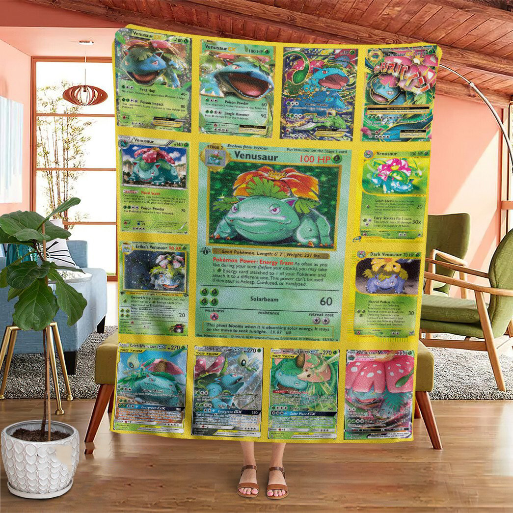 Anime Pokemon Venusaur Cards Custom Soft Blanket – Saleoff 161121