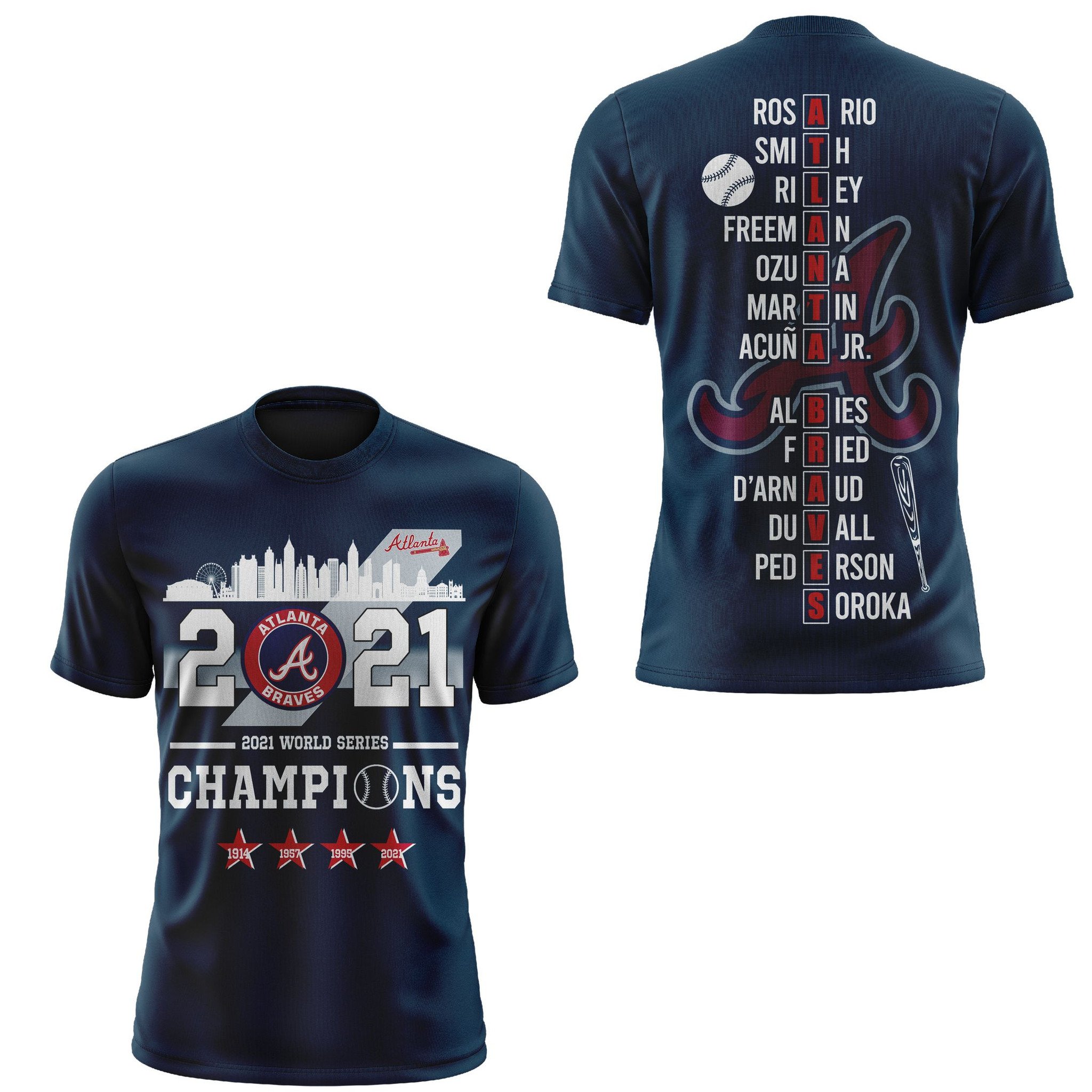 Atlanta Braves 2021 World Series Champions 3d t-shirt and sweatshirt – Saleoff 051121