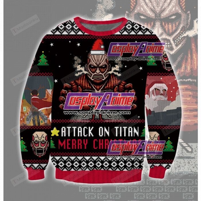 [ Amazing ] Attack On Titan merry christmas Colossal claus ugly christmas sweater – Saleoff 301121